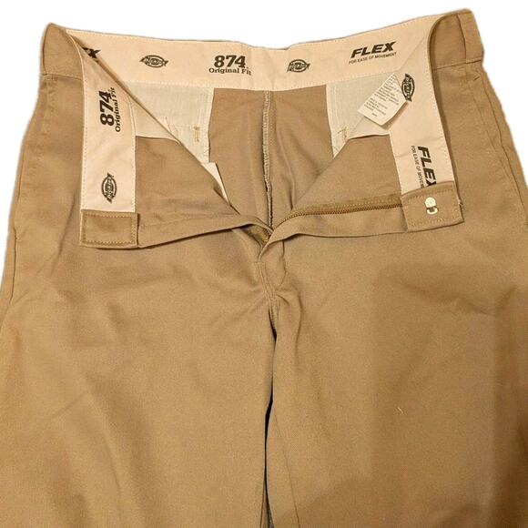 Men's Dickies Chino 874 Original Fit Work Pants Durable Casual Beige 36x30 - Picture 4 of 6